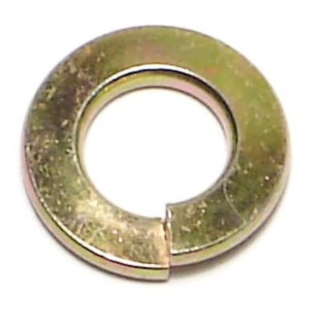 Midwest Fastener Split Lock Washer, For Screw Size #14 Steel, Zinc Yellow Finish, 25 PK 65521